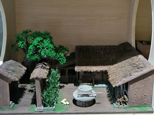 古代茅屋場(chǎng)景復(fù)原模型